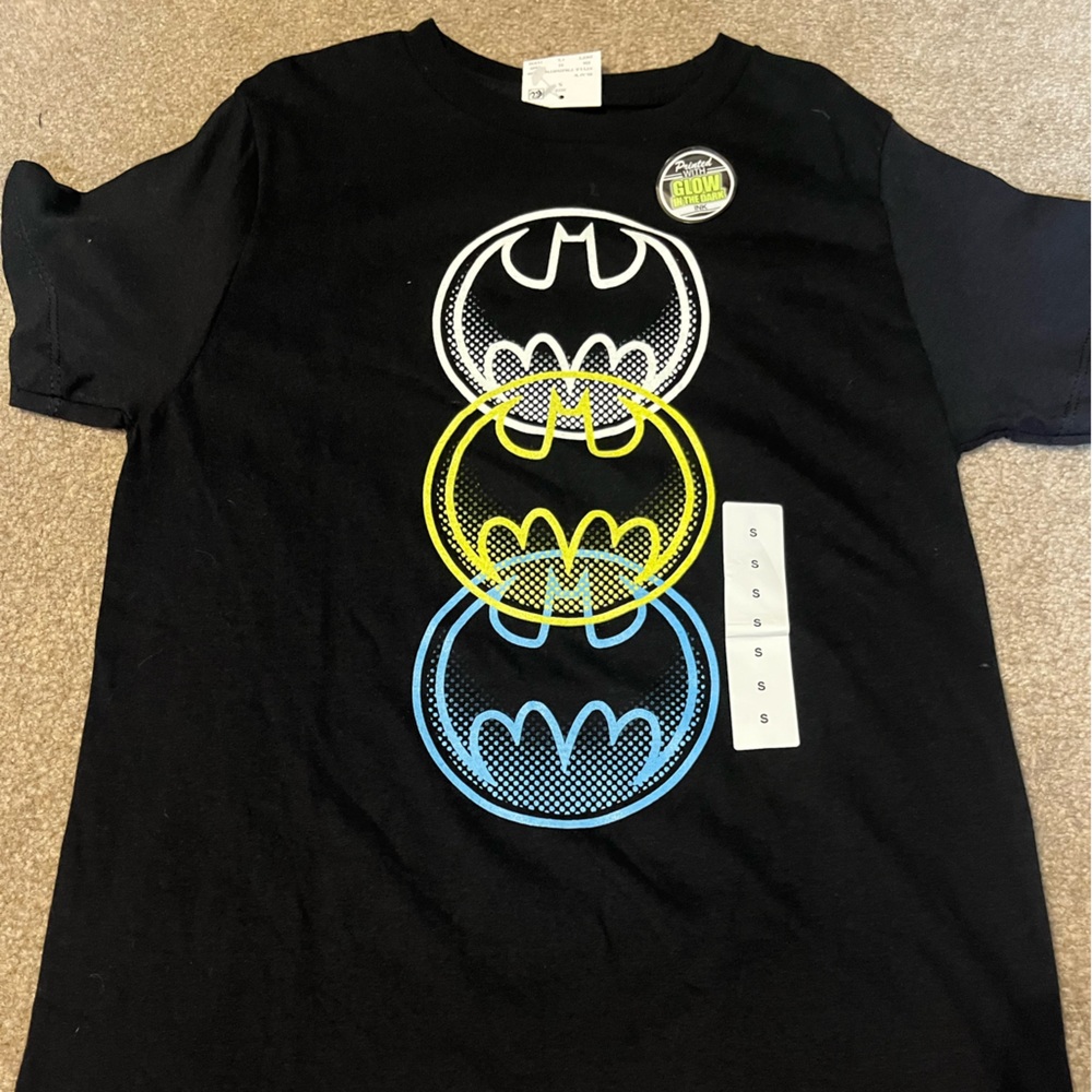 Black Batman Kids Short Sleeve Tee